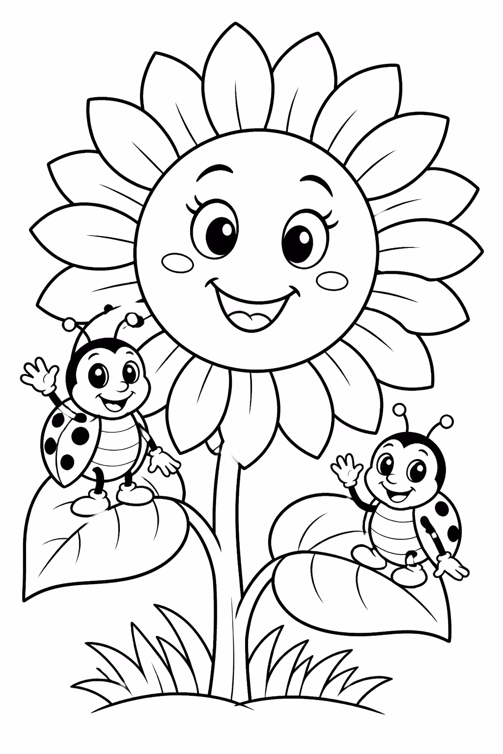 Girassol para colorir — desenho para imprimir