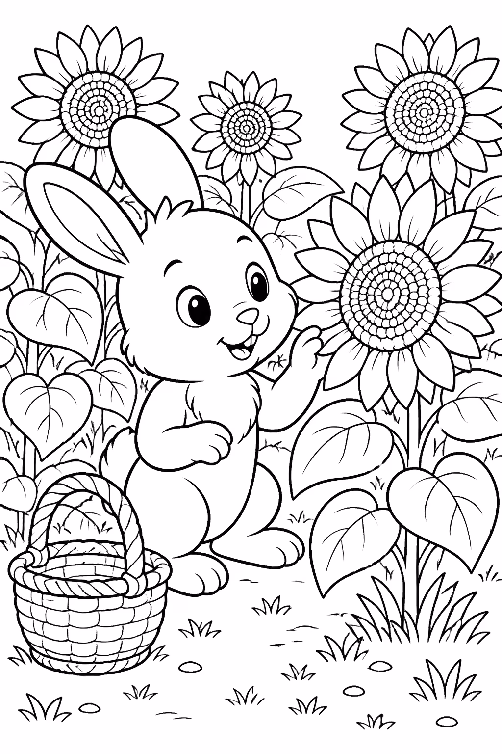 Girassol para colorir — desenho para imprimir