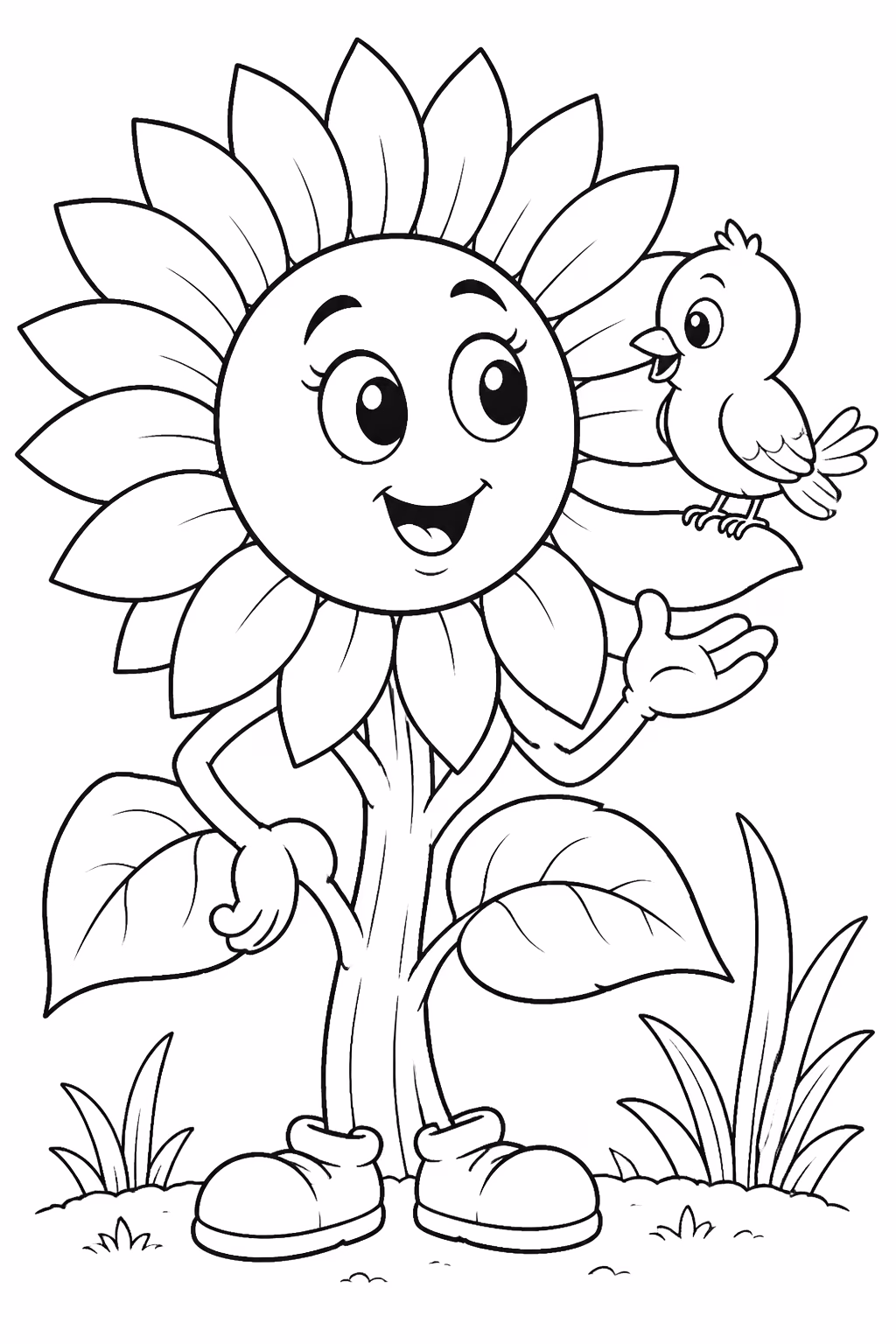 Girassol para colorir — desenho para imprimir