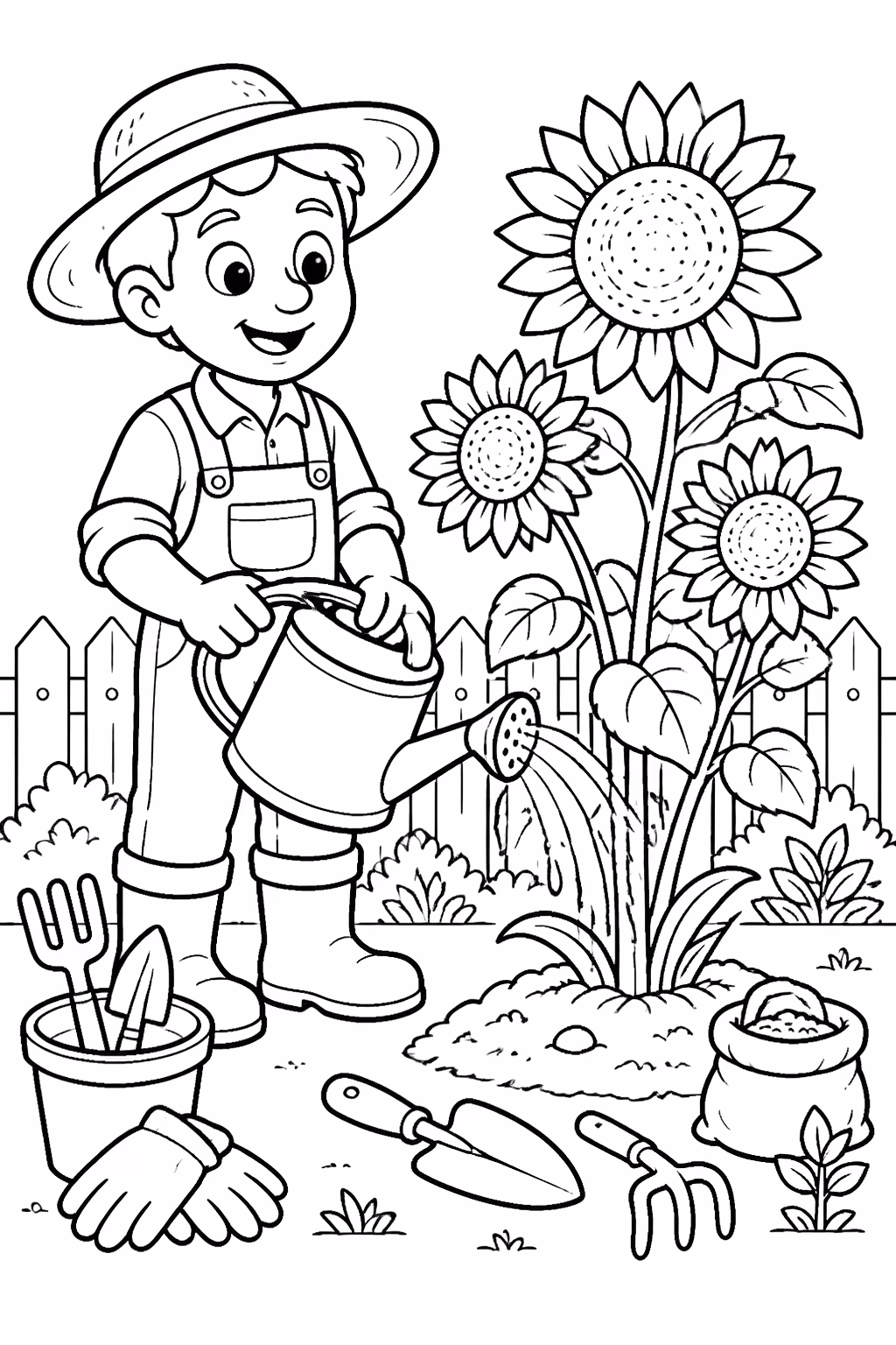 Girassol para colorir — desenho para imprimir