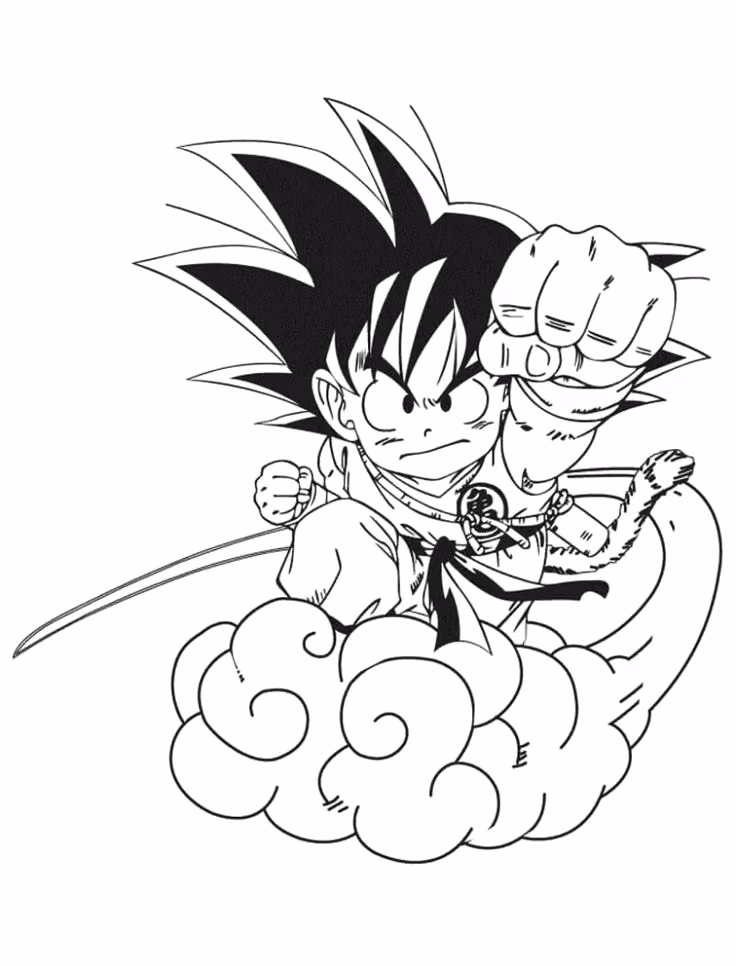 Goku para colorir — desenho para imprimir