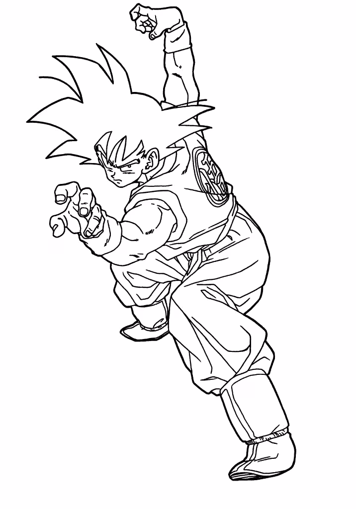 Goku para colorir — desenho para imprimir