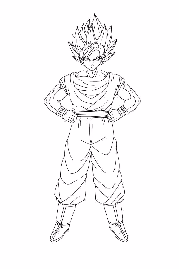 Goku para colorir — desenho para imprimir