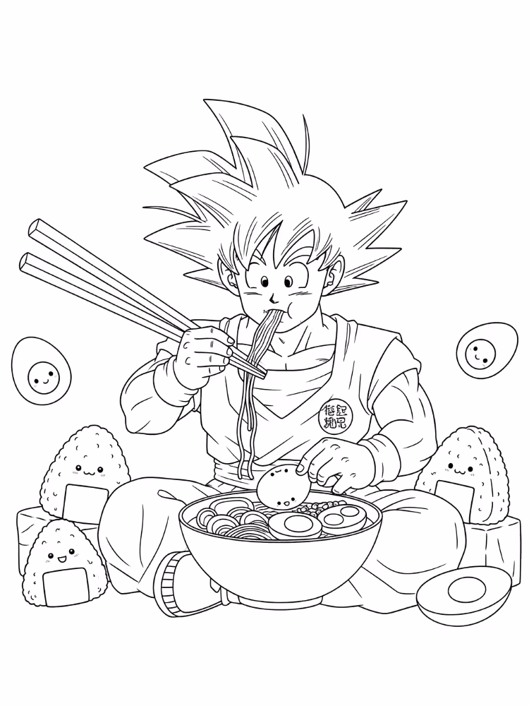 Goku para colorir — desenho para imprimir