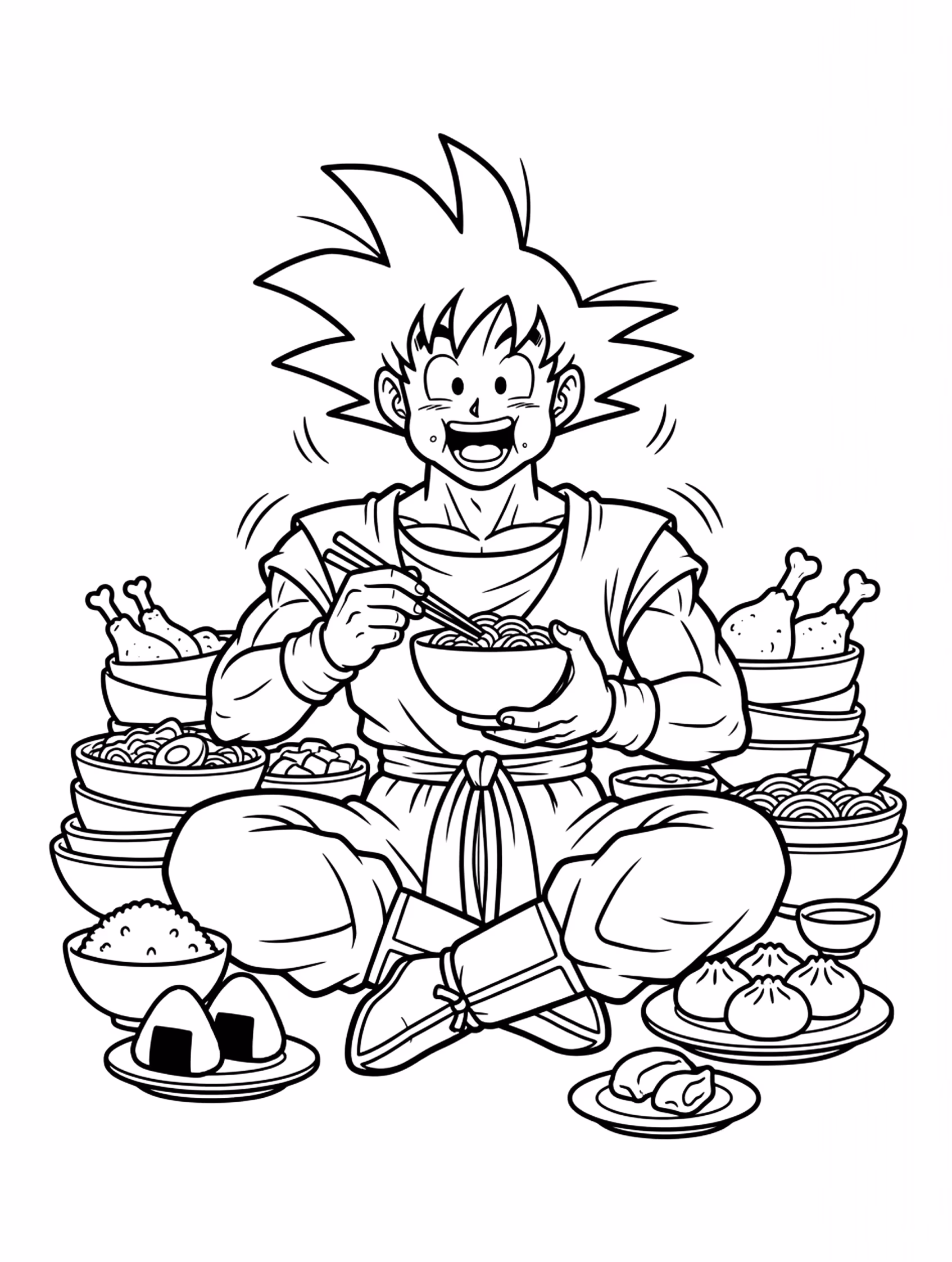 Goku para colorir — desenho para imprimir