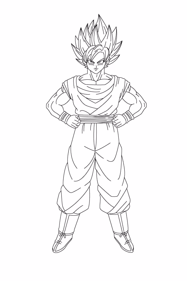 Goku para colorir — desenho para imprimir