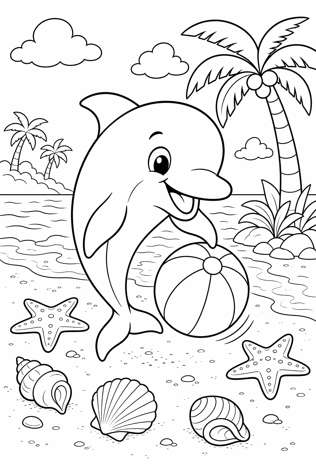 Golfinhos para colorir — desenho para imprimir