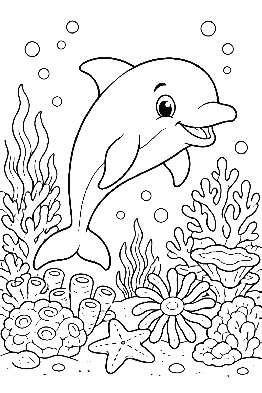 Golfinhos para colorir — desenho para imprimir