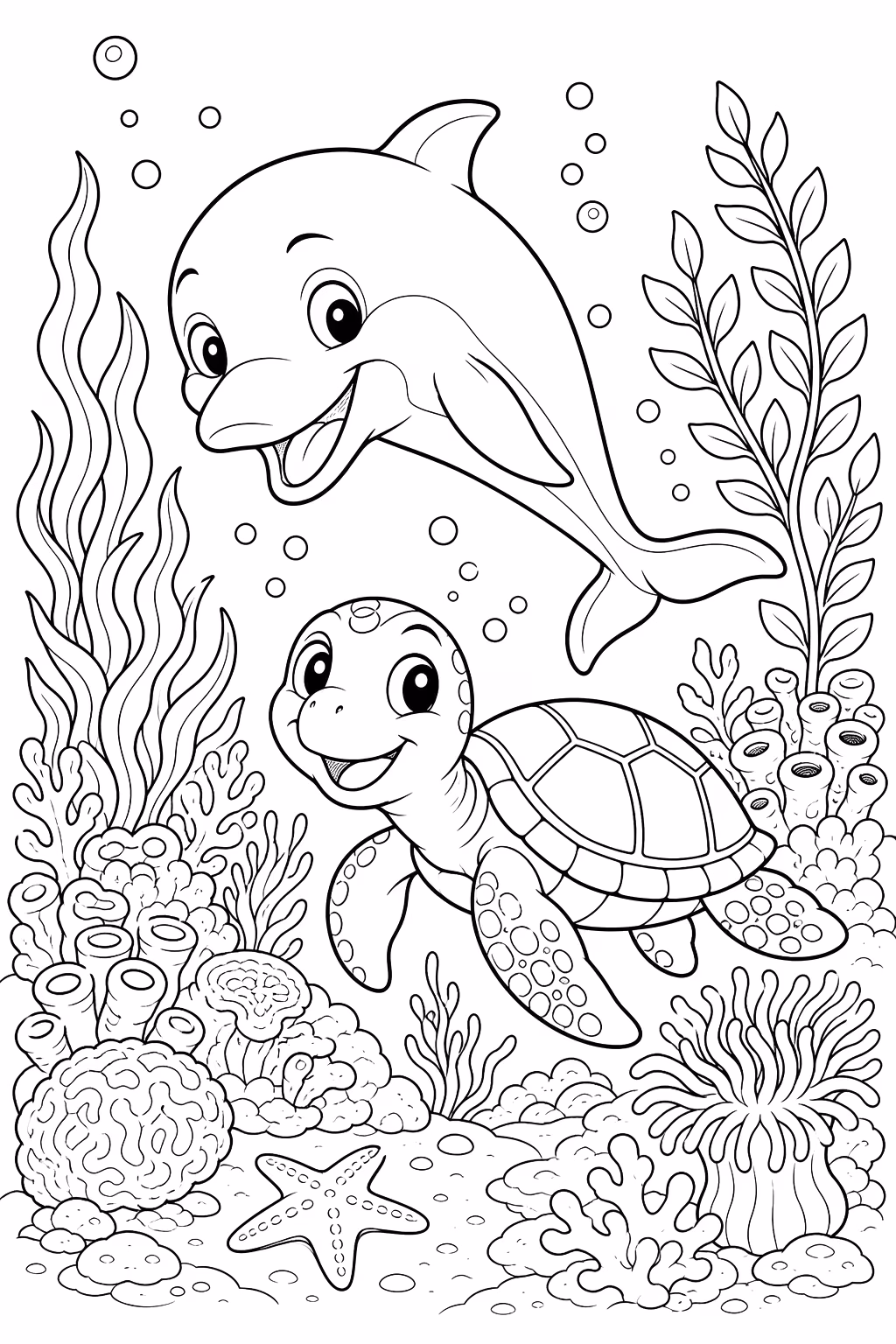 Golfinhos para colorir — desenho para imprimir