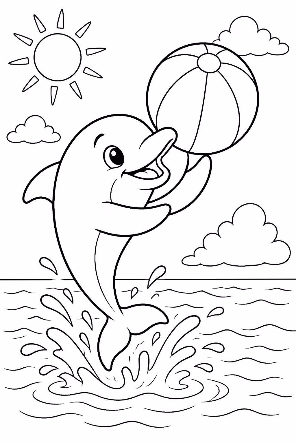 Golfinhos para colorir — desenho para imprimir