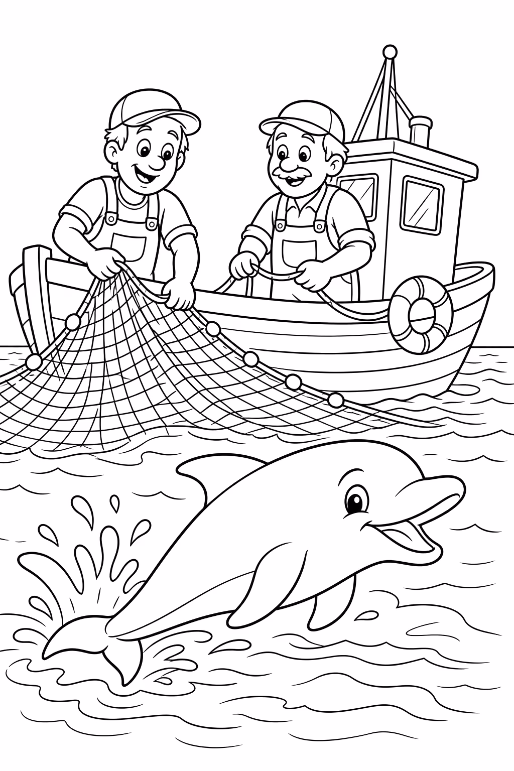 Golfinhos para colorir — desenho para imprimir