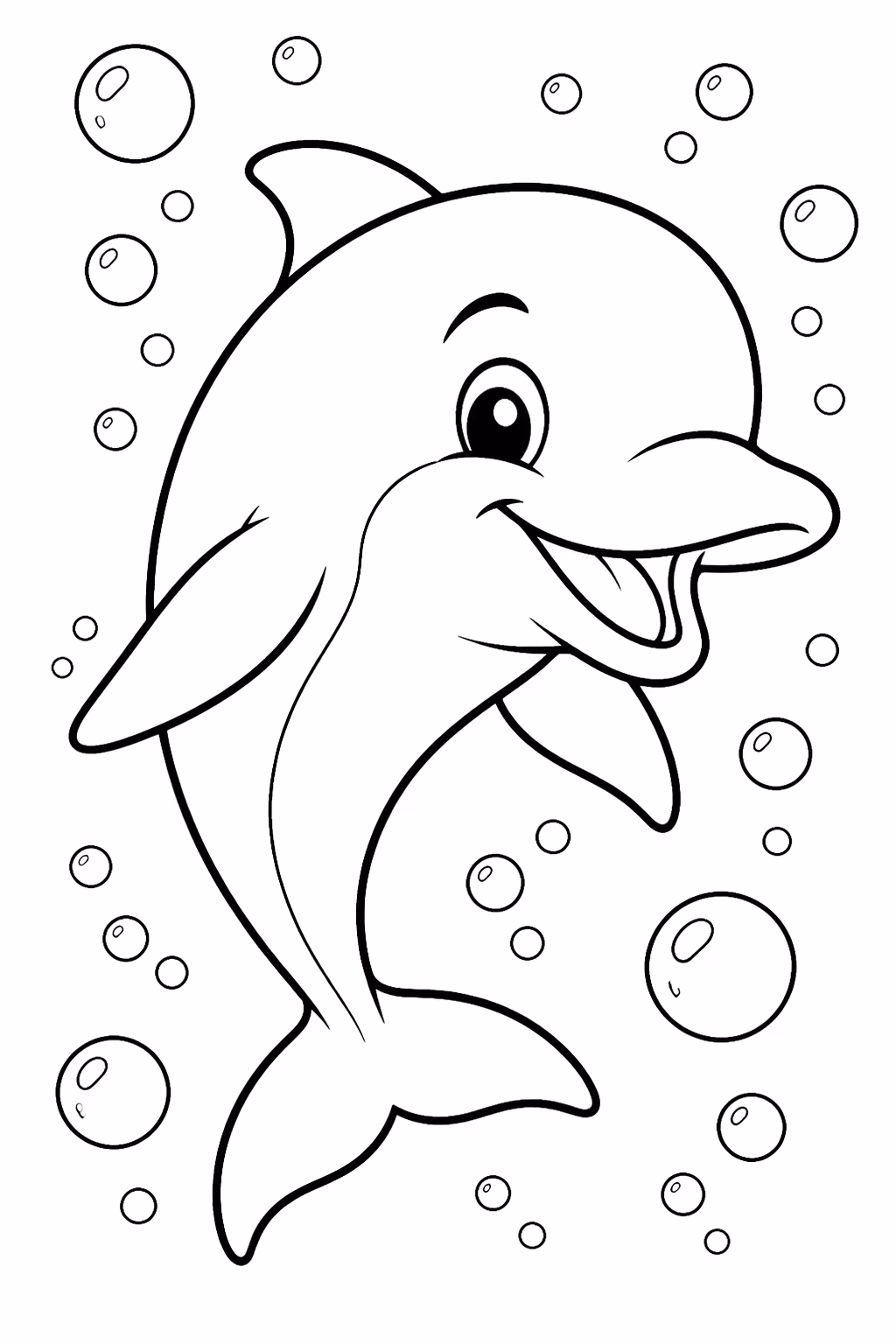 Golfinhos para colorir — desenho para imprimir