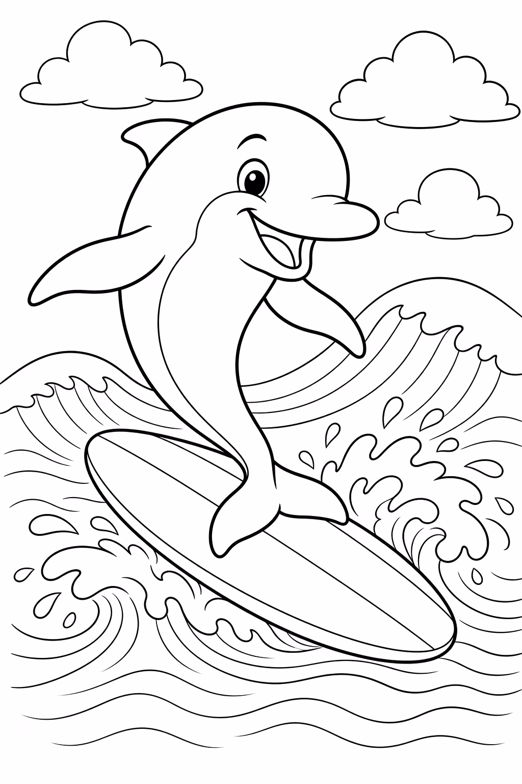 Golfinhos para colorir — desenho para imprimir