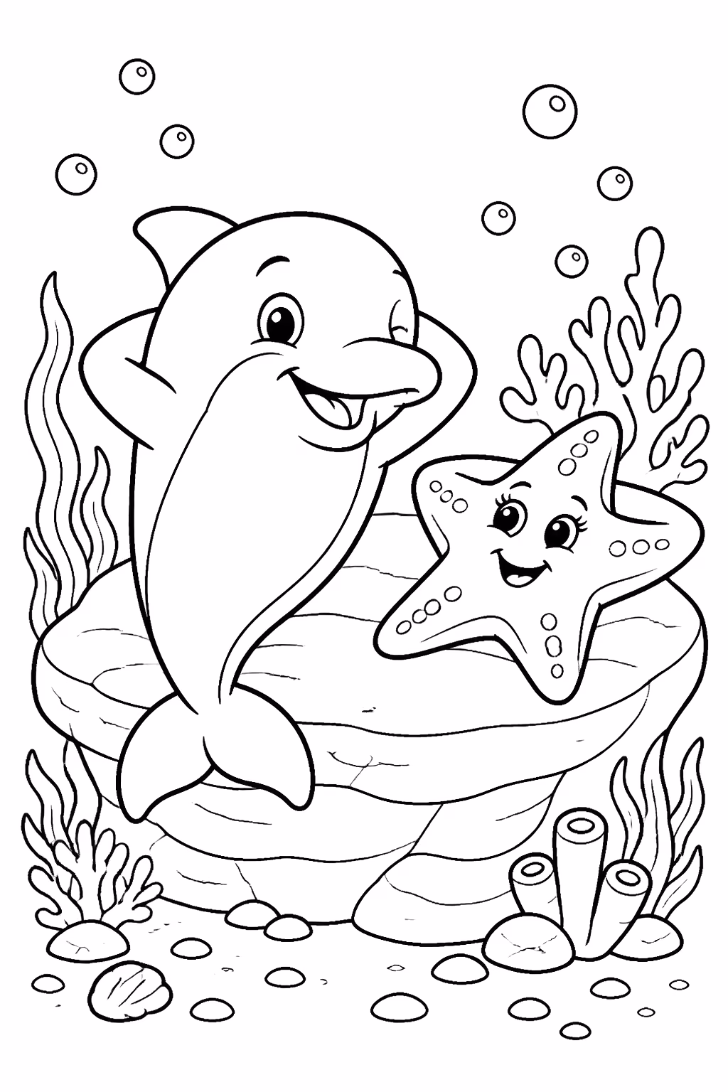 Golfinhos para colorir — desenho para imprimir