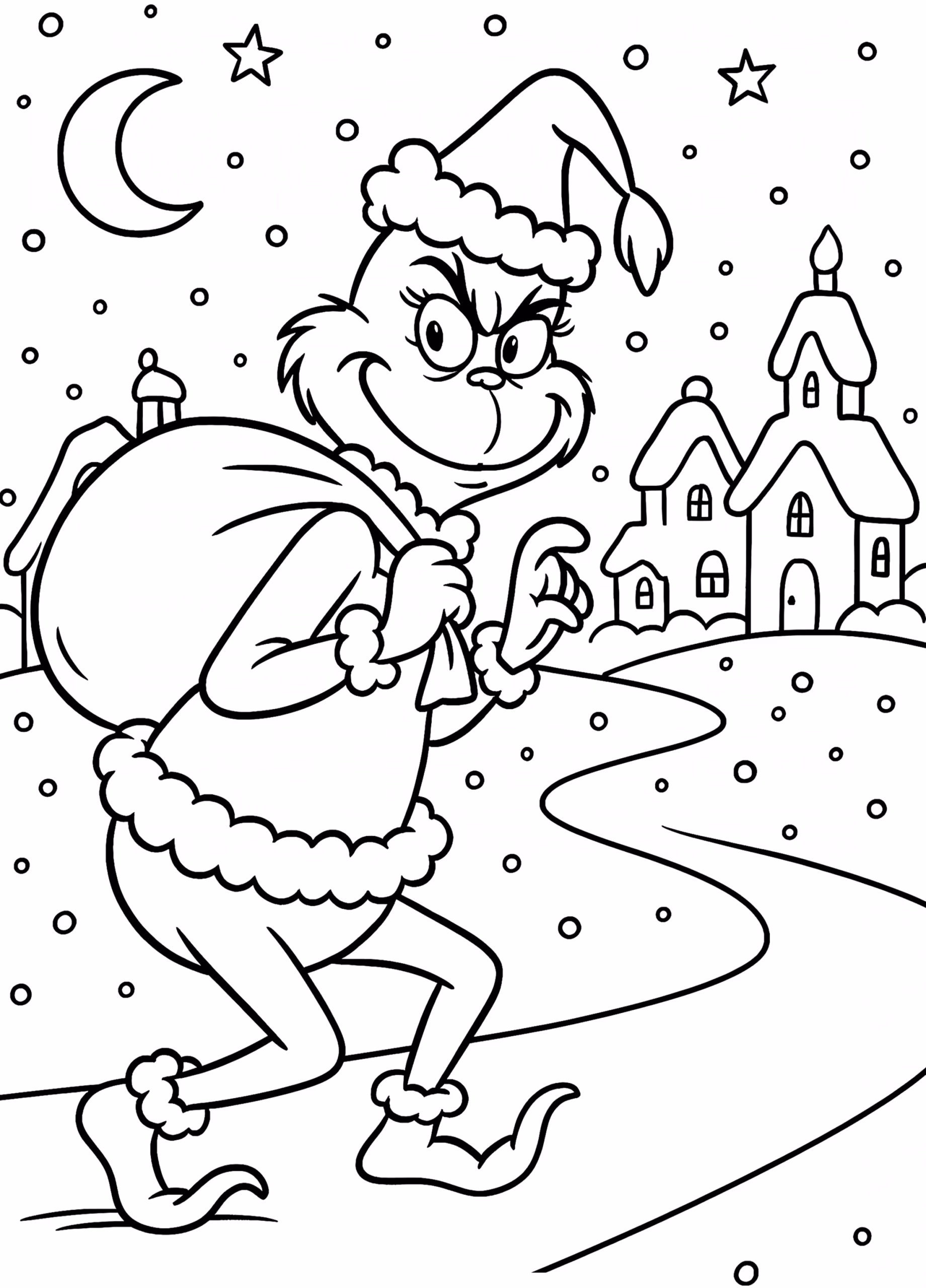 Grinch para colorir — desenho para imprimir
