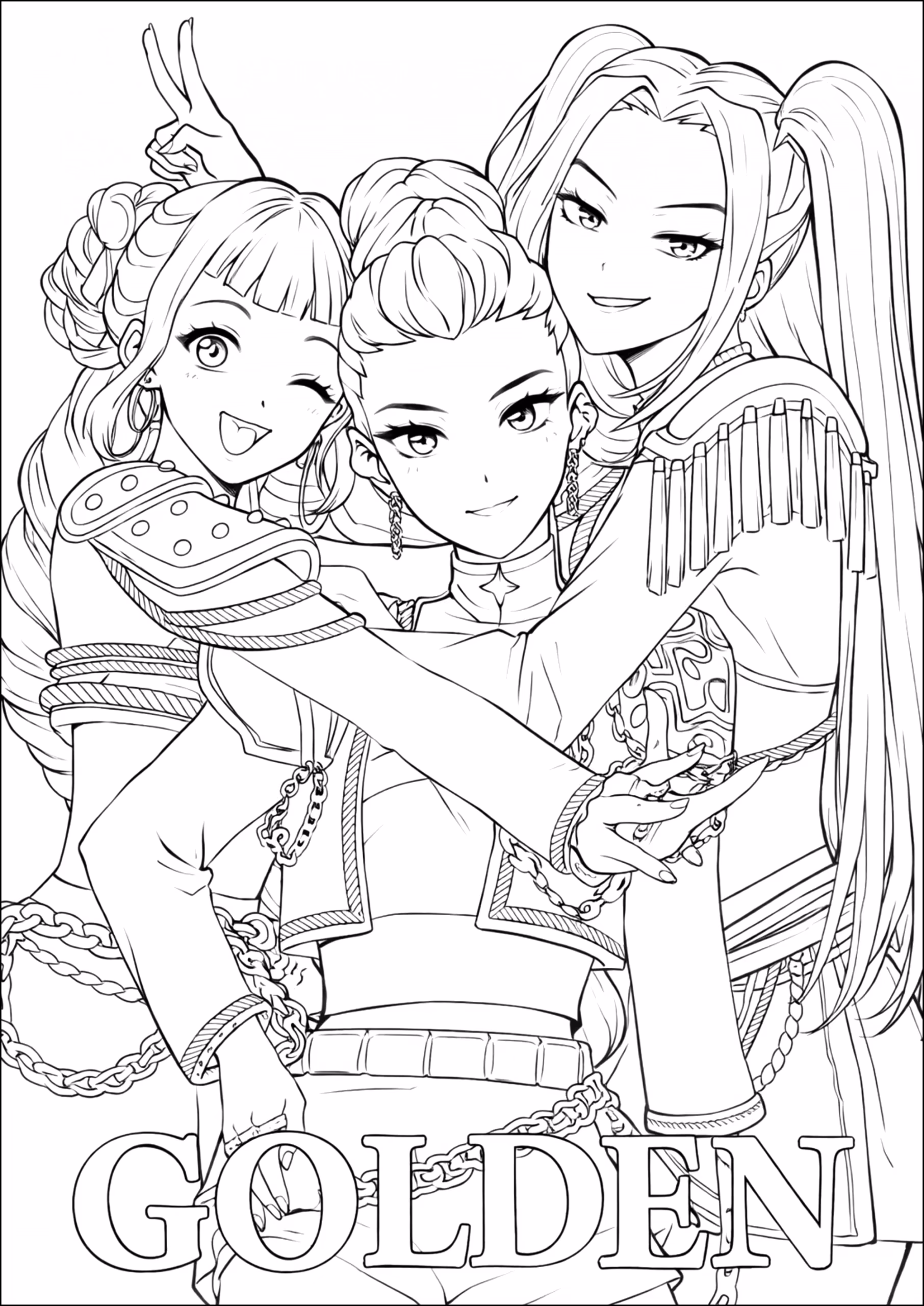 Guerreiras do k pop para colorir — desenho para imprimir