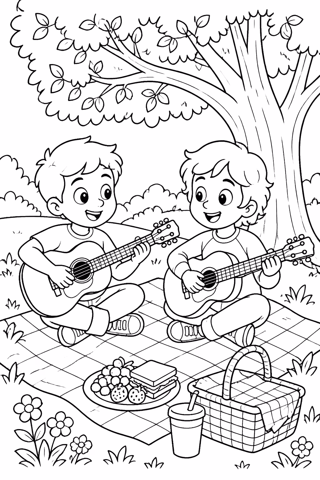 Guitarra para colorir — desenho para imprimir