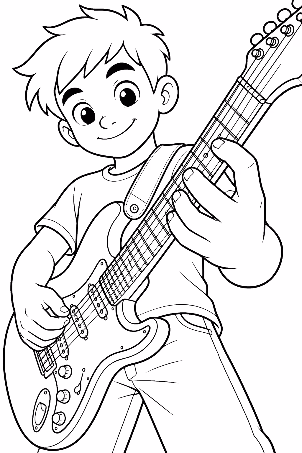 Guitarra para colorir — desenho para imprimir
