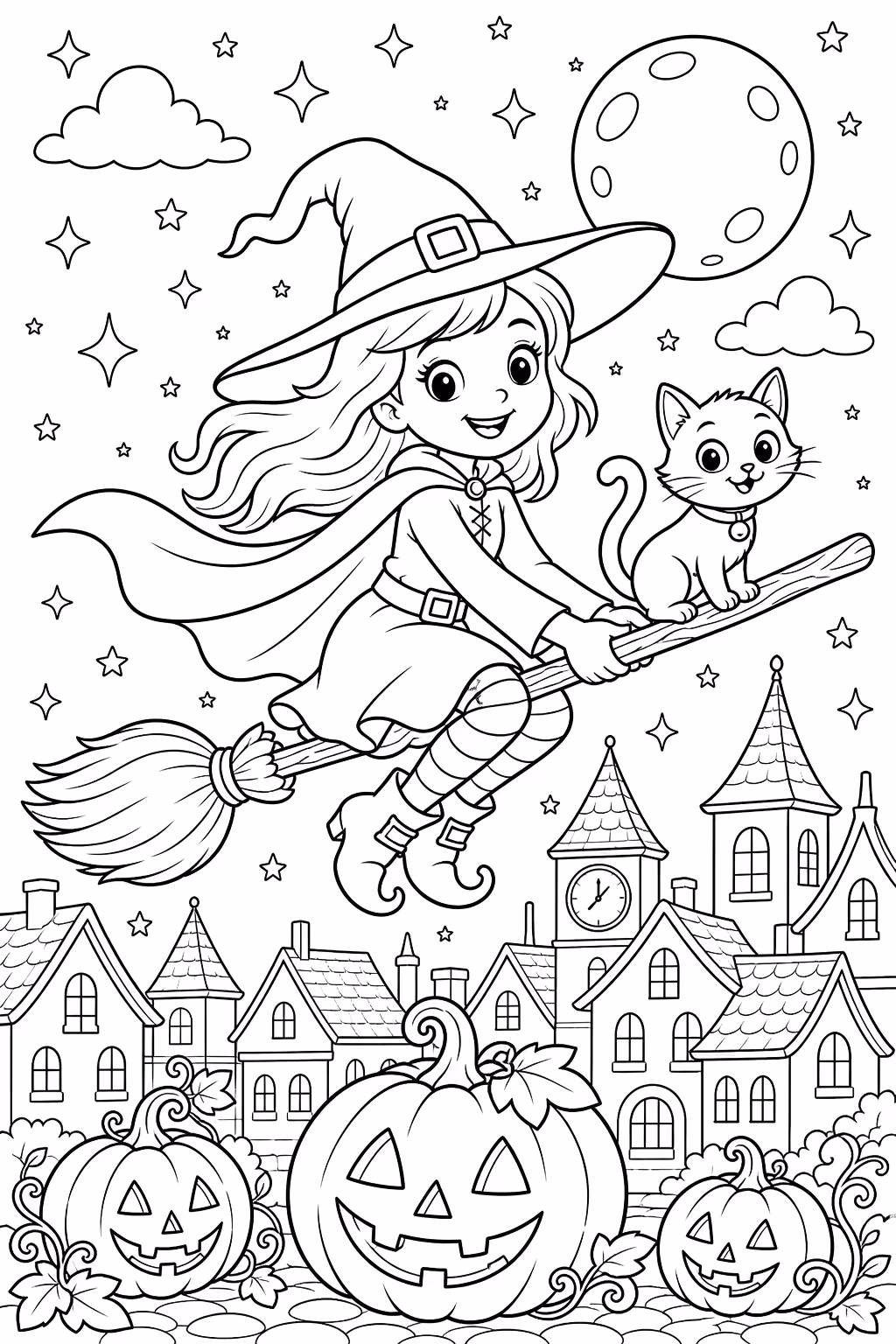 Halloween para colorir — desenho para imprimir