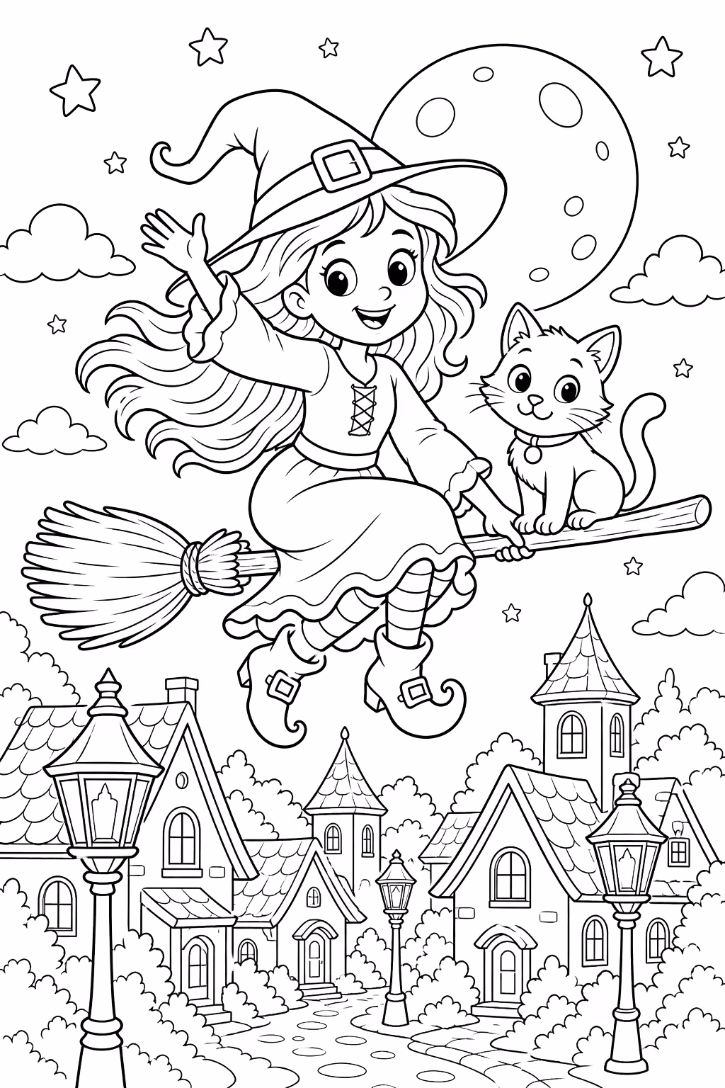 Halloween para colorir — desenho para imprimir