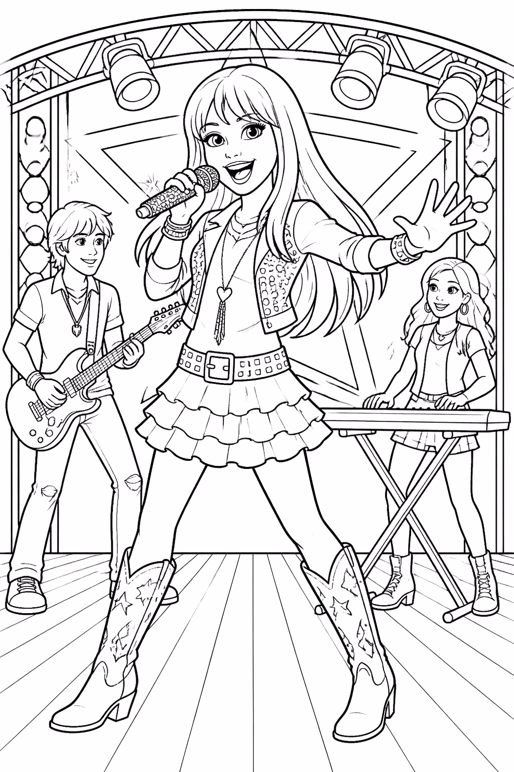 Hannah montana para colorir — desenho para imprimir