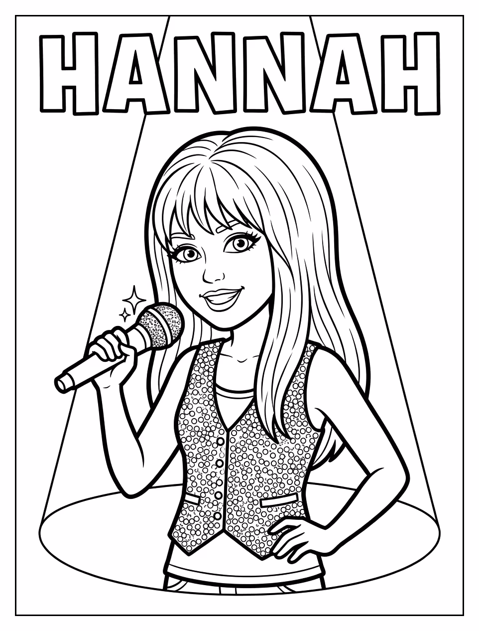 Hannah montana para colorir — desenho para imprimir
