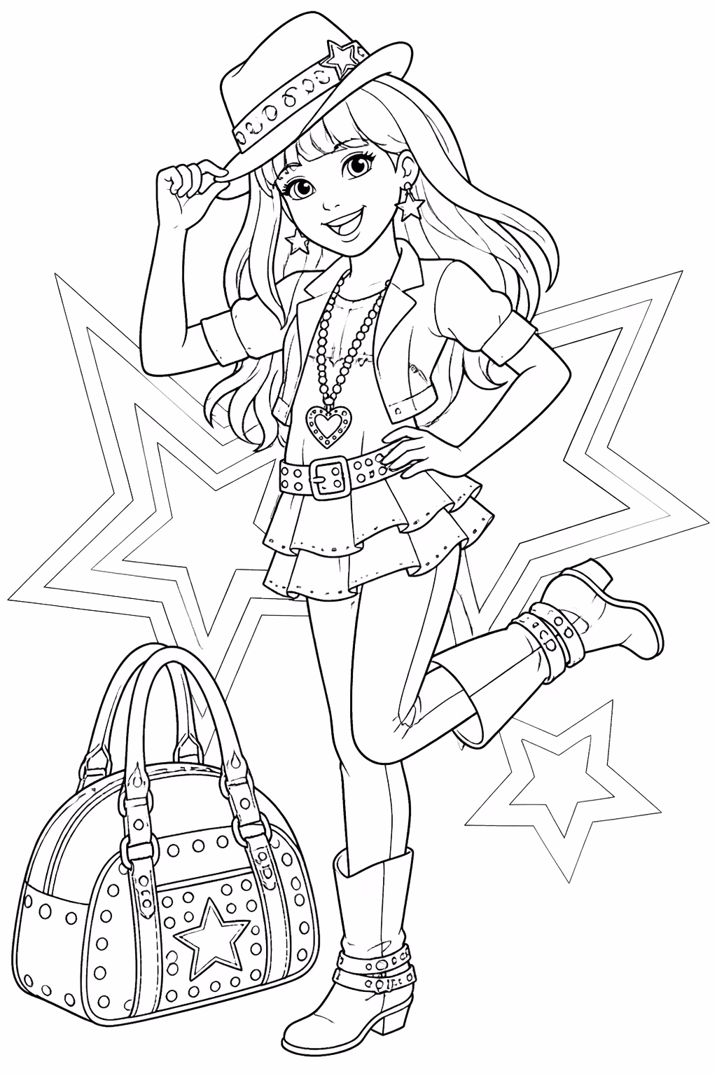 Hannah montana para colorir — desenho para imprimir