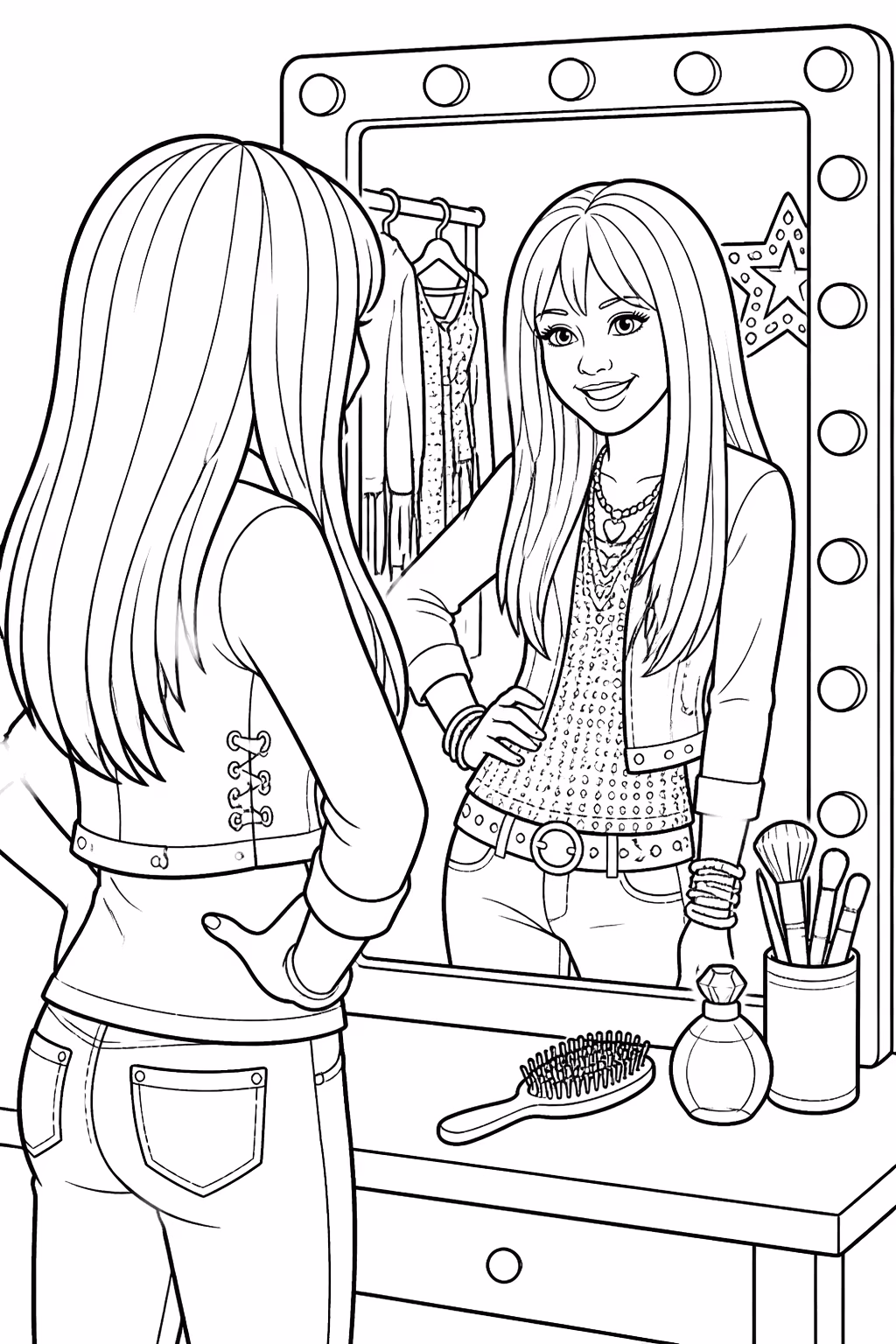 Hannah montana para colorir — desenho para imprimir