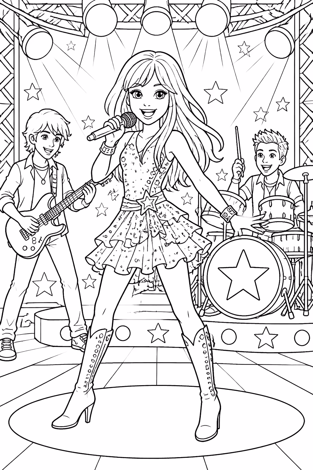 Hannah montana para colorir — desenho para imprimir