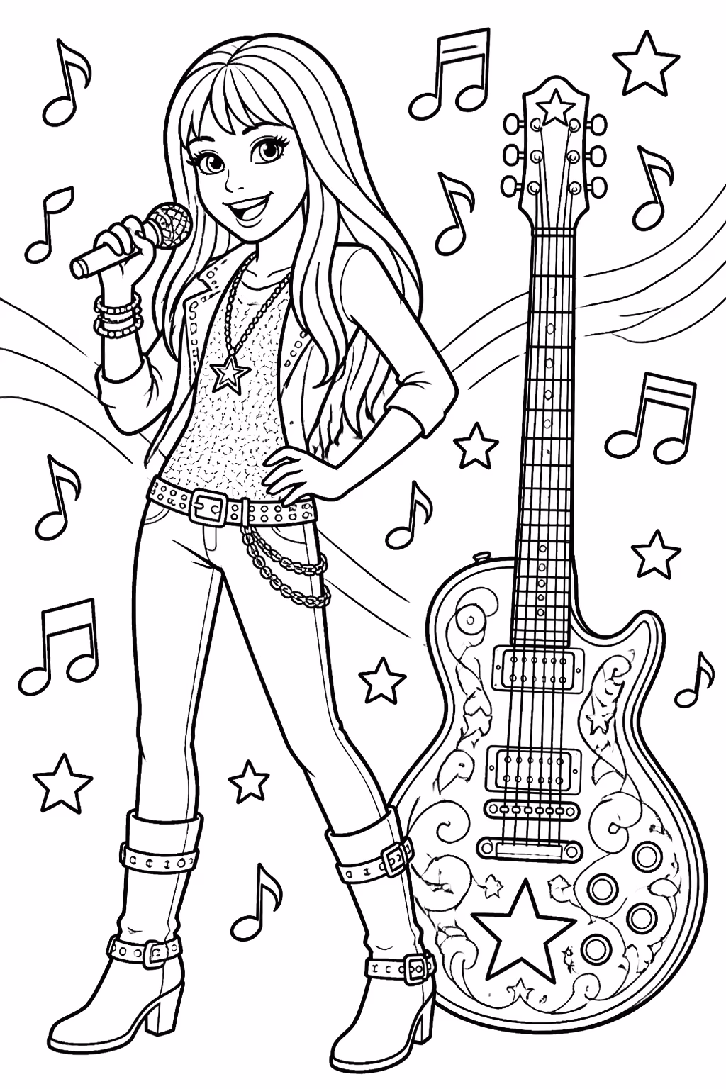 Hannah montana para colorir — desenho para imprimir