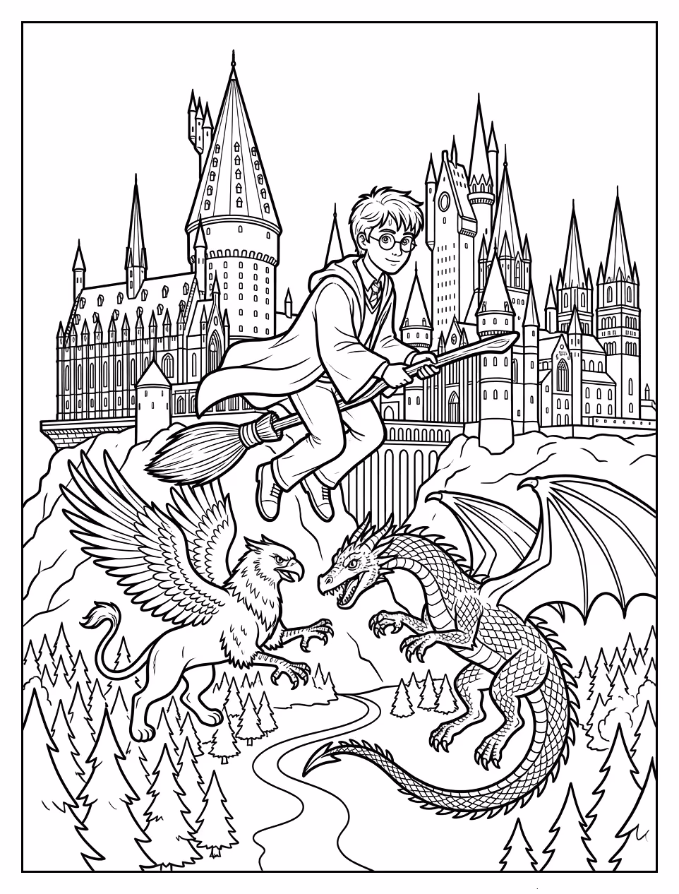 Harry potter para colorir — desenho para imprimir