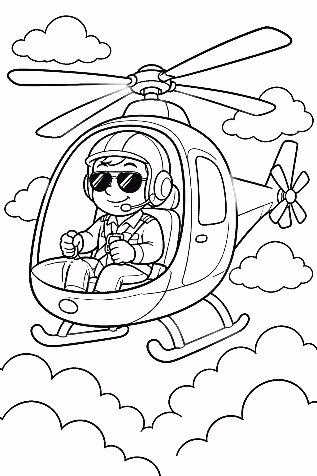 Helicopteros para colorir — desenho para imprimir