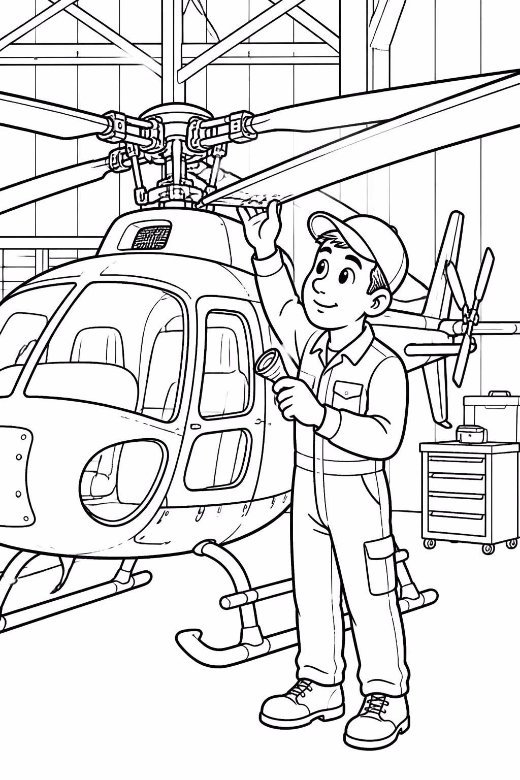 Helicopteros para colorir — desenho para imprimir
