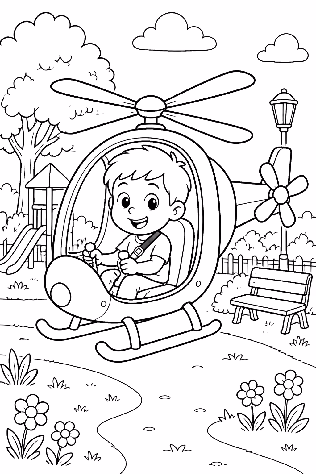 Helicopteros para colorir — desenho para imprimir