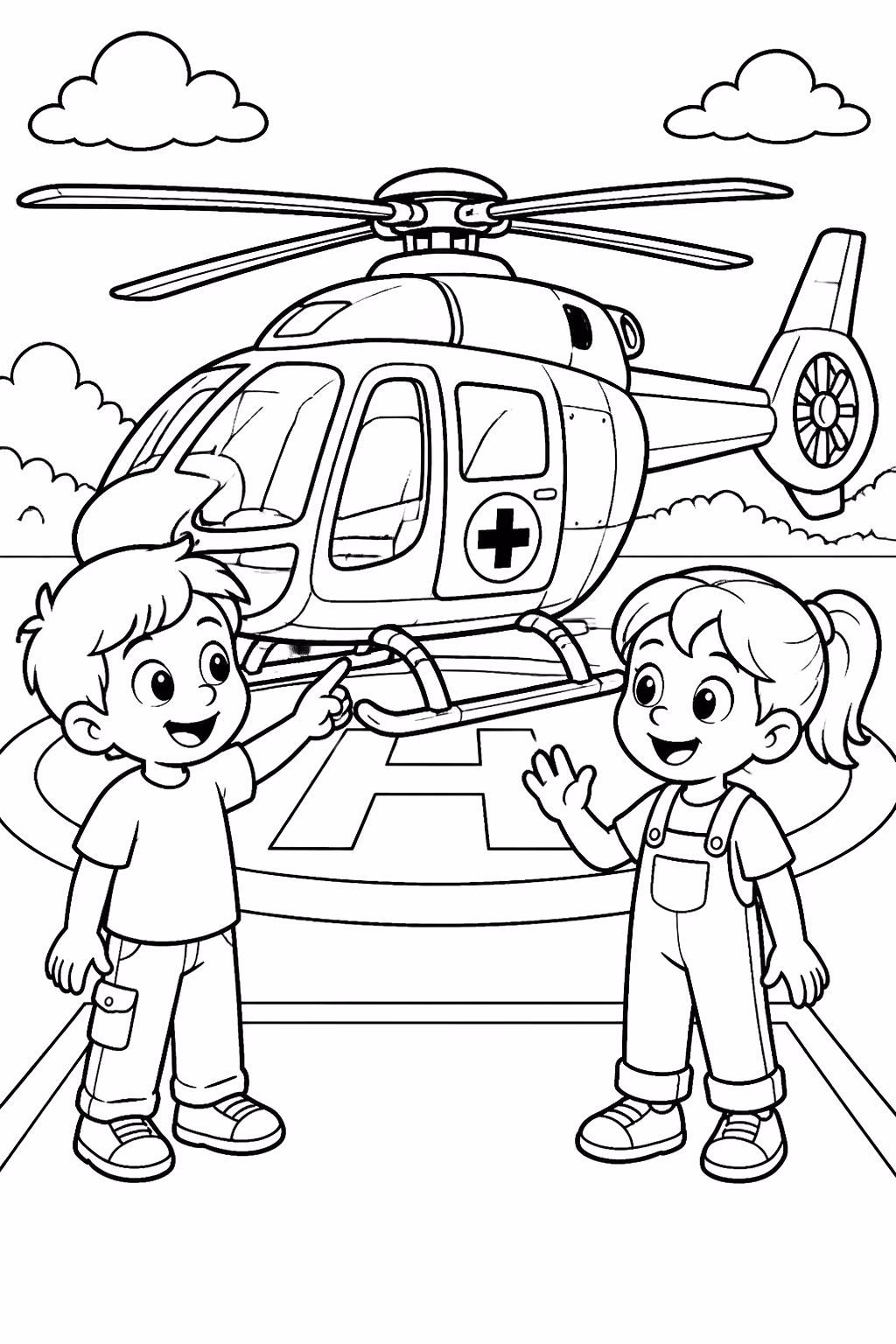 Helicopteros para colorir — desenho para imprimir
