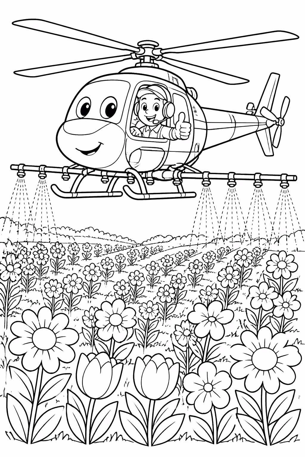 Helicopteros para colorir — desenho para imprimir