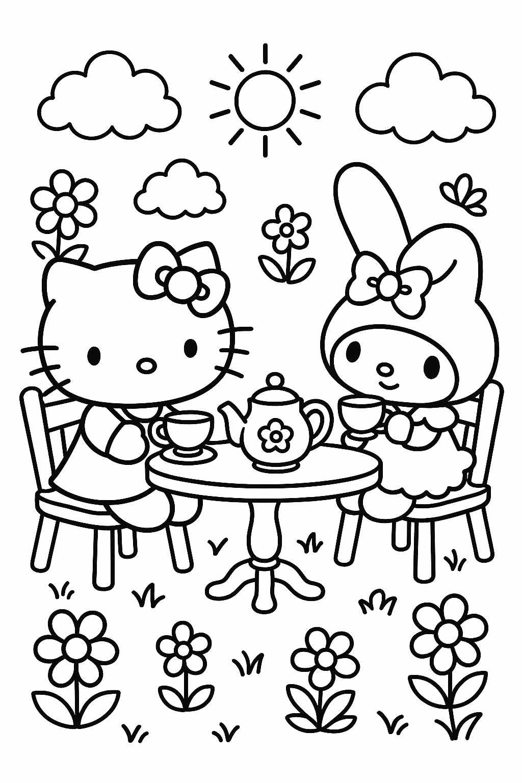 Hello kitty para colorir — desenho para imprimir