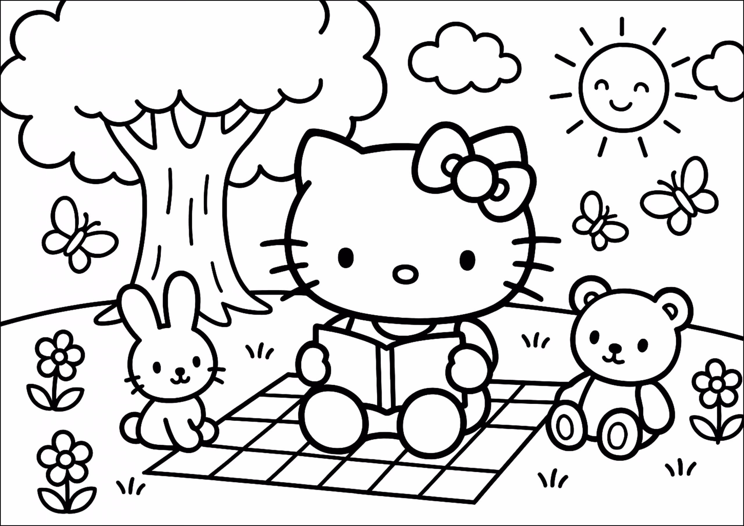 Hello kitty para colorir — desenho para imprimir