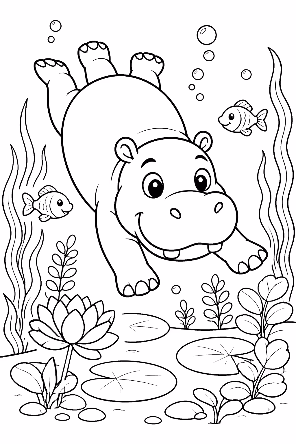 Hipopotamo para colorir — desenho para imprimir