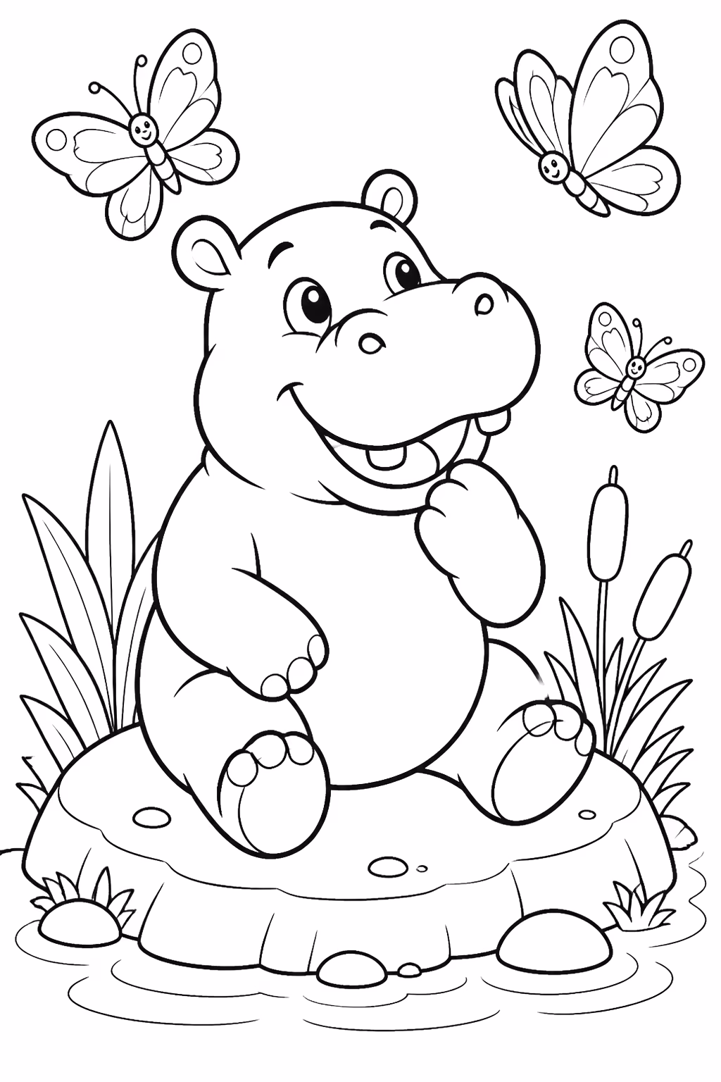 Hipopotamo para colorir — desenho para imprimir