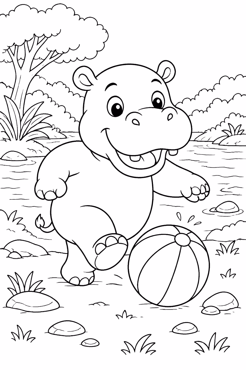 Hipopotamo para colorir — desenho para imprimir