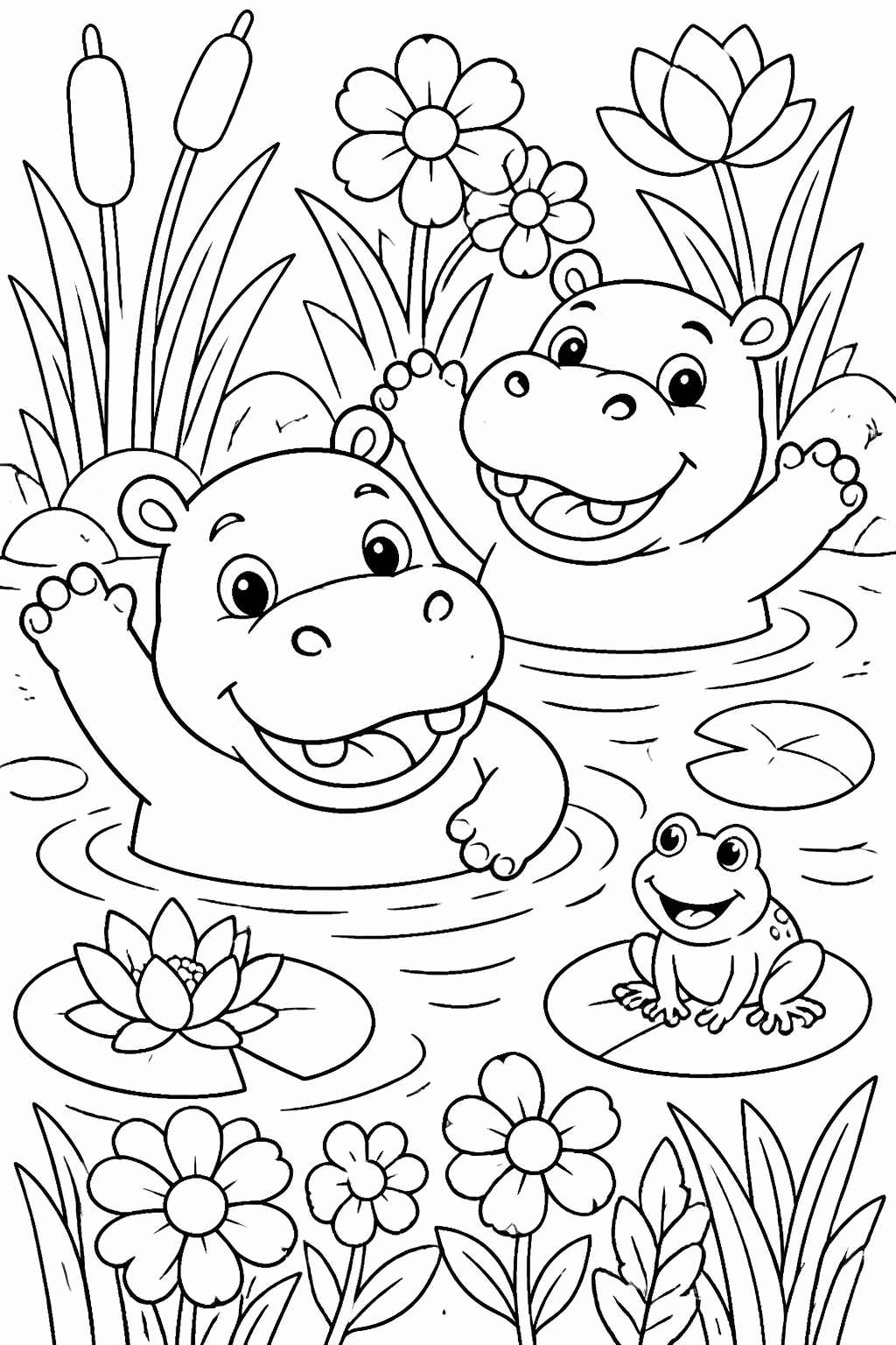 Hipopotamo para colorir — desenho para imprimir