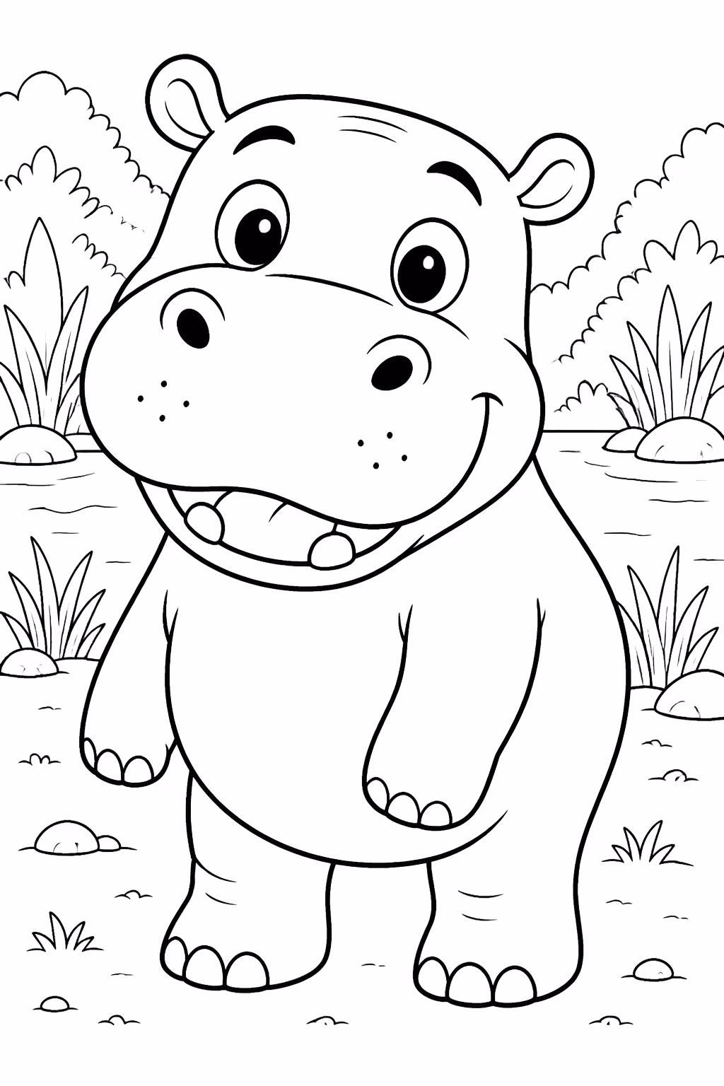 Hipopotamo para colorir — desenho para imprimir