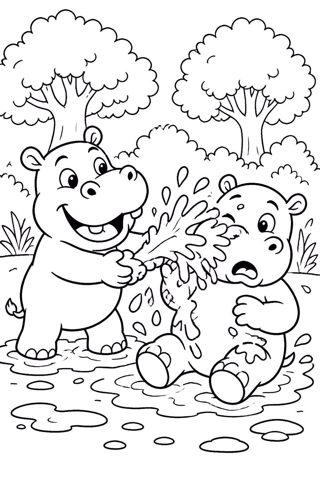 Hipopotamo para colorir — desenho para imprimir
