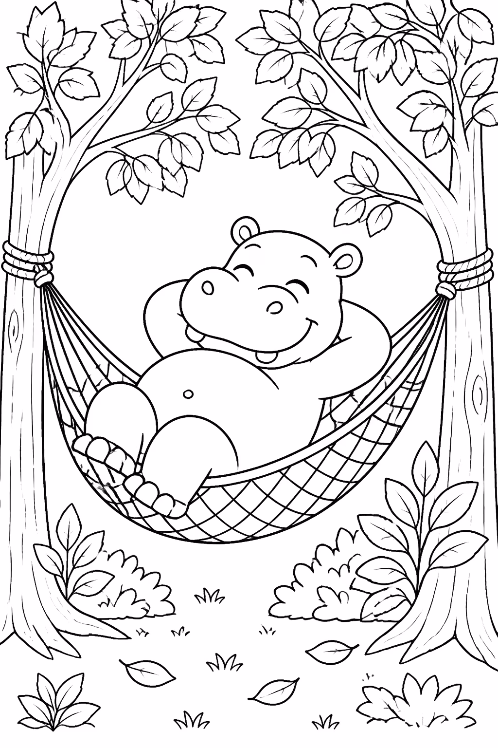 Hipopotamo para colorir — desenho para imprimir