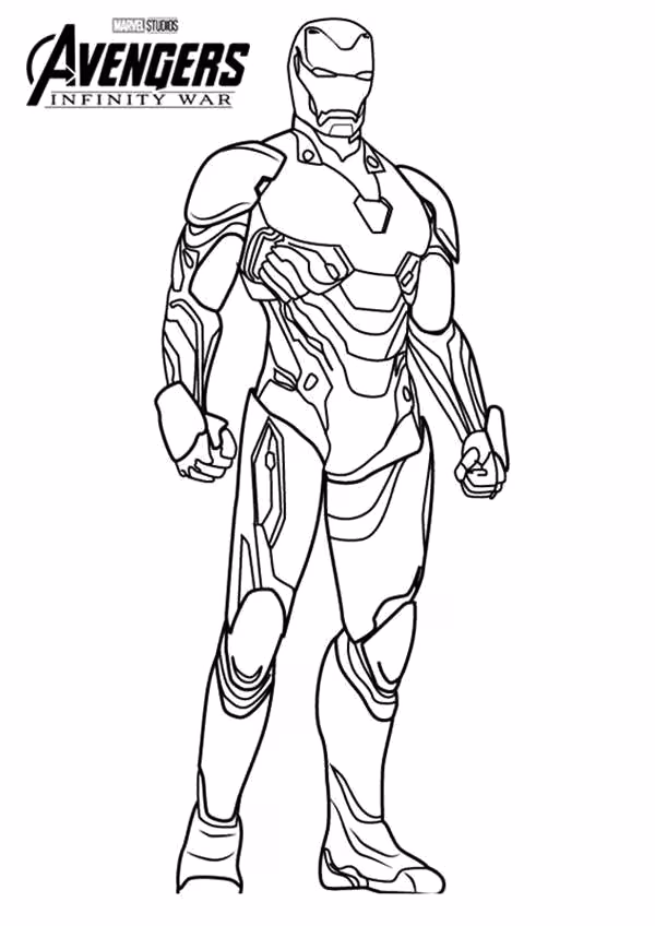 Homem de ferro para colorir — desenho para imprimir