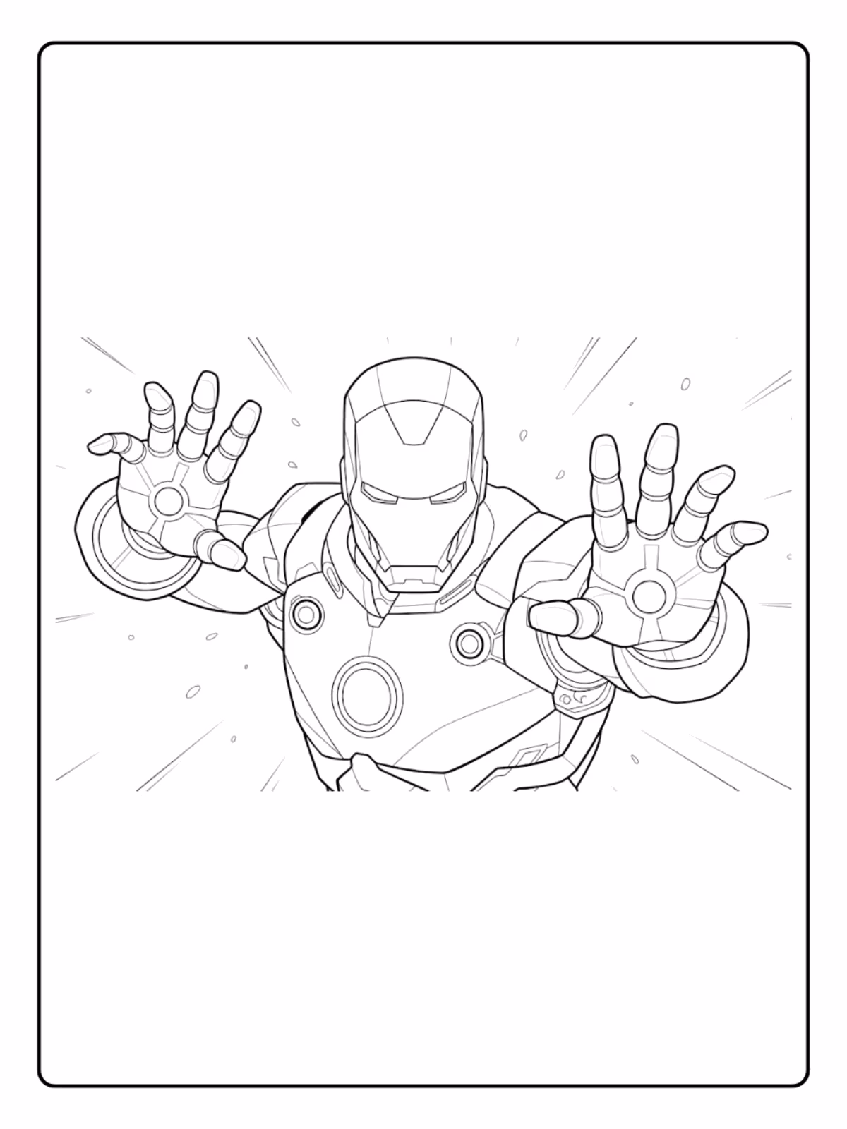Homem de ferro para colorir — desenho para imprimir