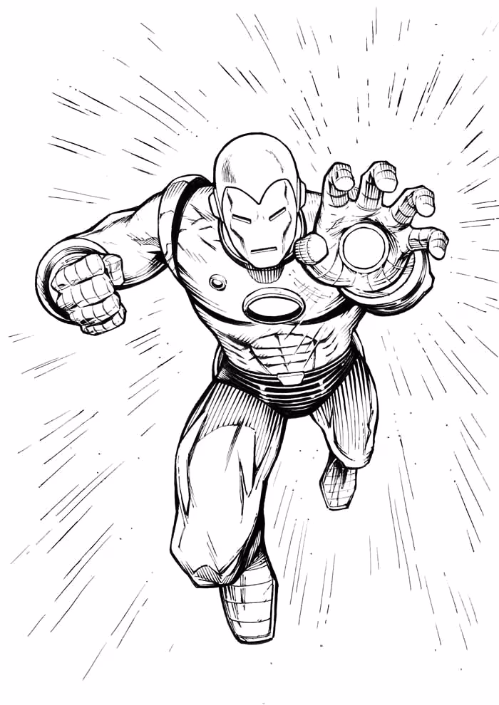 Homem de ferro para colorir — desenho para imprimir