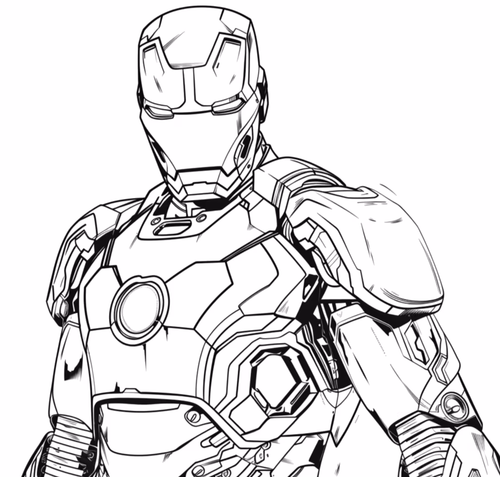 Homem de ferro para colorir — desenho para imprimir