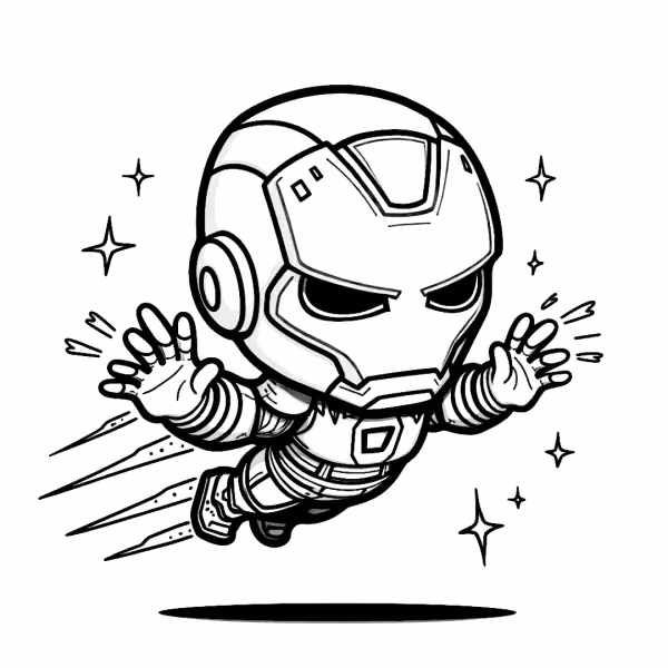 Homem de ferro para colorir — desenho para imprimir